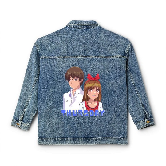 Anime Boy and Girl Day of The Week Thursday Classic Women's Denim Jackets