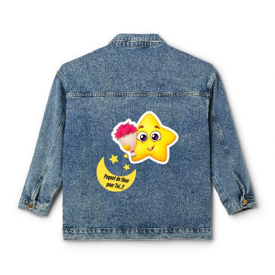 Design d'étoile et lune Classic Women's Denim Jackets