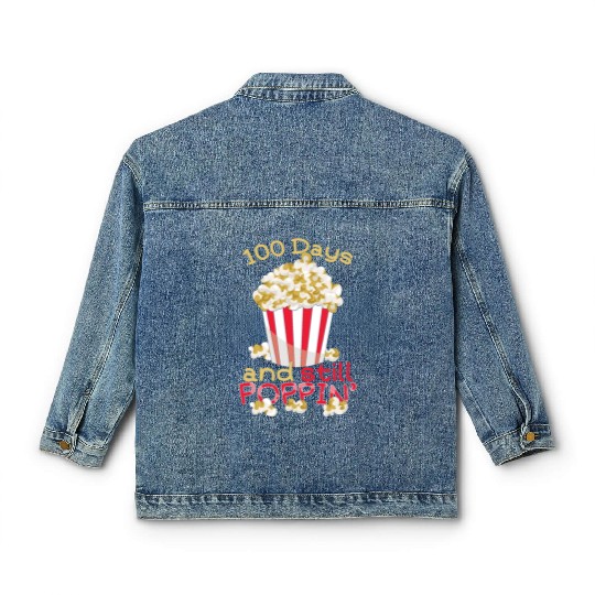 Teacher Student 100th Day 100 Days Of School Pop Classic Women's Denim Jackets