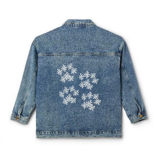 Snowflake Paw Prints Classic Women's Denim Jackets