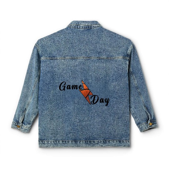 Game Day Basketball Lightning Bolt Classic Women's Denim Jackets