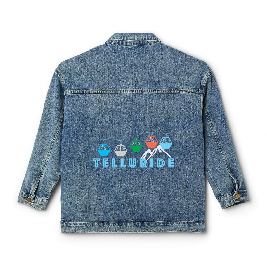 Colorado Ski Mountain Gondola Telluride Classic Women's Denim Jackets