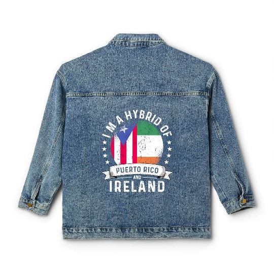 Puerto Rico Flag Ireland Grown Country Flags Classic Women's Denim Jackets