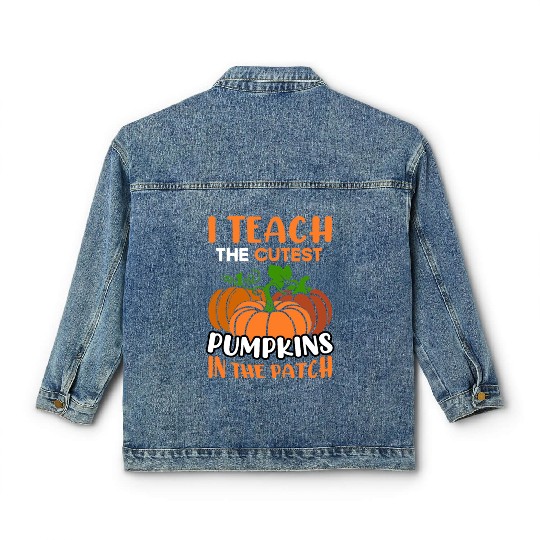 Teacher Halloween Pre-K Teacher Kindergarten Cutes Classic Women's Denim Jackets