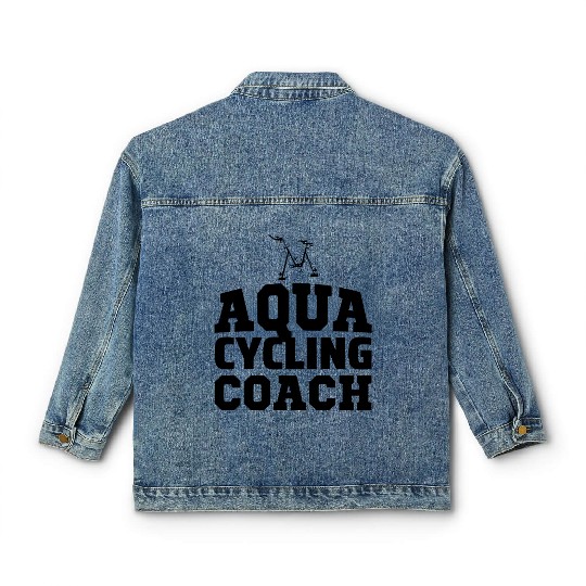 Aqua Cycling Swimming Pool Fitness Training Coach Classic Women's Denim Jackets
