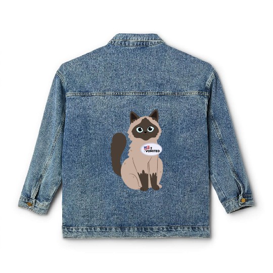 I Vomited Funny Cat American Election Voting Classic Women's Denim Jackets
