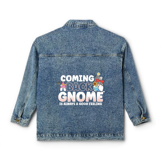 Garden Gnomes Gnome Lover Funny Gnome Gardening Classic Women's Denim Jackets