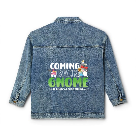 Garden Gnomes Gnome Lover Funny Gnome Gardening Classic Women's Denim Jackets