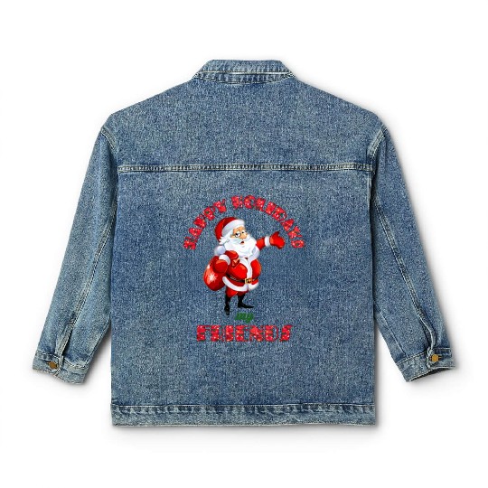 Christmas- Santa Claus- Happy Holidays My Friends Classic Women's Denim Jackets