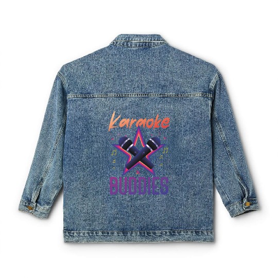 Karaoke Singer Friends Besties 80s Classic Women's Denim Jackets
