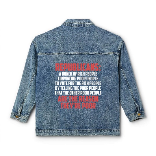 Anti Republicans Definition - Democrat Liberal Classic Women's Denim Jackets