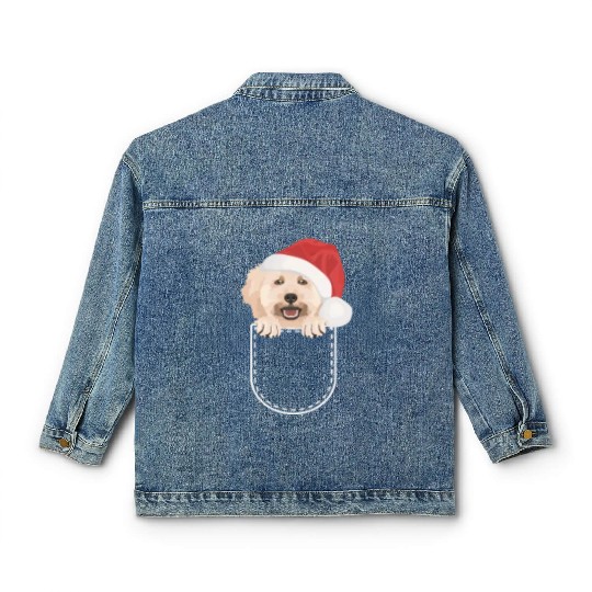 Poodle Merry Christmas Classic Women's Denim Jackets