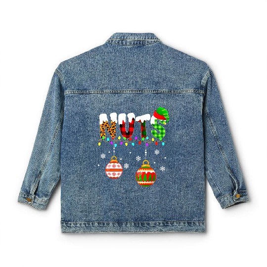 Funny Chest Nuts Couples Christmas Chestnuts Xmas Classic Women's Denim Jackets