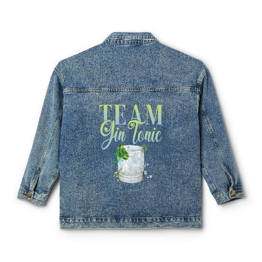 Team Gin Tonic Cocktail for Bartender Classic Women's Denim Jackets