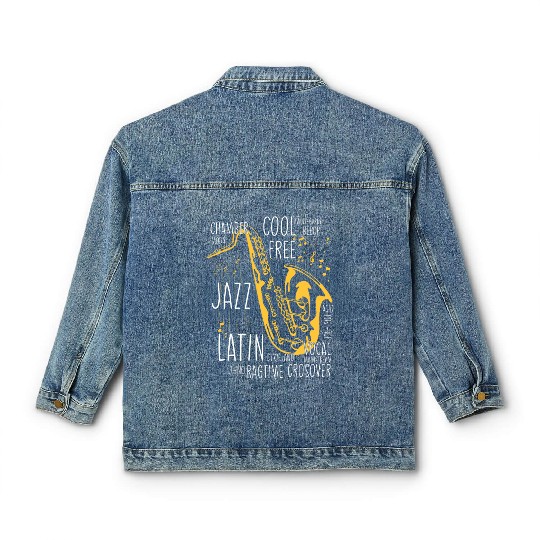 Novelty Music Mainstreams Ragtime Song Tone Classic Women's Denim Jackets