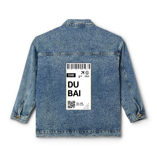 Destination Dubai Airport Travel pass Classic Women's Denim Jackets