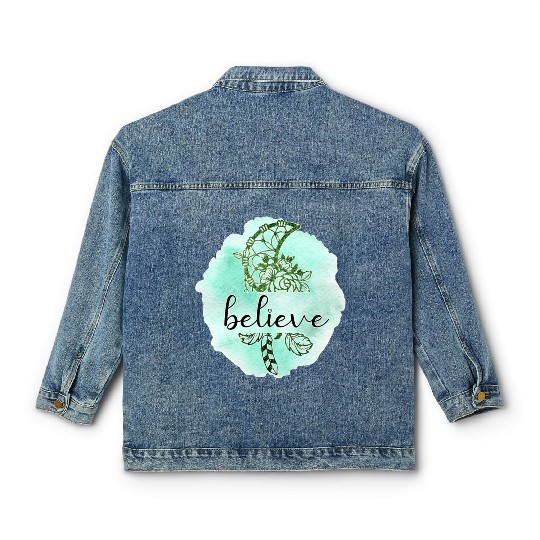 Soothing Green Dream Catcher Believe Design Classic Women's Denim Jackets