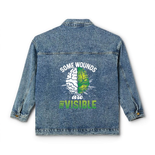 Mental Health Some Wounds Are Invisible Classic Women's Denim Jackets