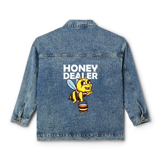 Honey Dealer Bee Honeycomb Farmer Beekeeper Beehiv Classic Women's Denim Jackets