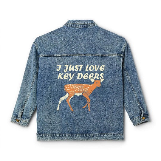 I Just Love Key Deers Fawn Deer Lover Florida Keys Classic Women's Denim Jackets