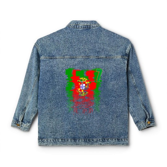 Portugal Soccer team Jerseys Portugal team 2022 nu Classic Women's Denim Jackets