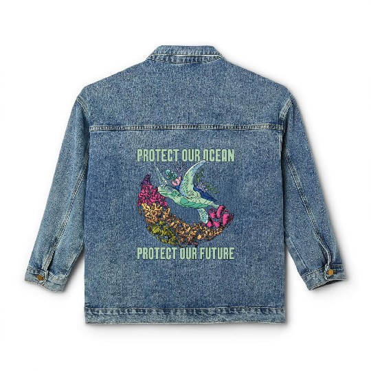 Marine Biology Protect Our Ocean Loves Marine Life Classic Women's Denim Jackets