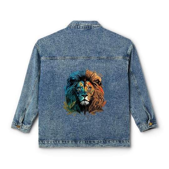 Two Face Lion Classic Women's Denim Jackets