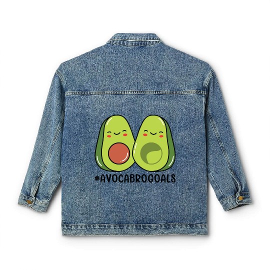 Sibling Big Brother Avocado Goals Hilarious Puns Classic Women's Denim Jackets