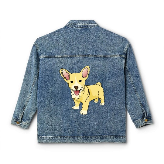 Corgi Cute Puppy Funny Dog Pet Lover Gift Ideas Classic Women's Denim Jackets