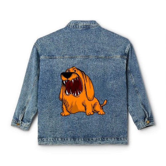 Scary Big Mouth Dog Owners Pet Lover Gift Ideas Classic Women's Denim Jackets
