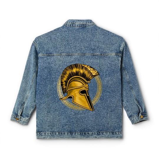 Gold Gladiator Sparta Greek Gym Workout Classic Women's Denim Jackets