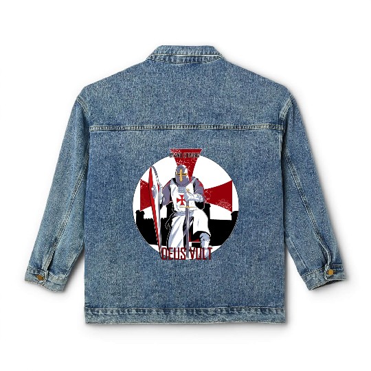 Stand strong and Deus vult Classic Women's Denim Jackets