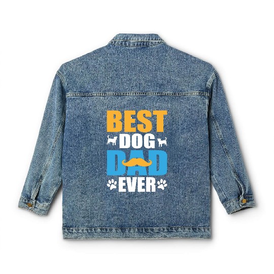 Best dog dad ever Classic Women's Denim Jackets