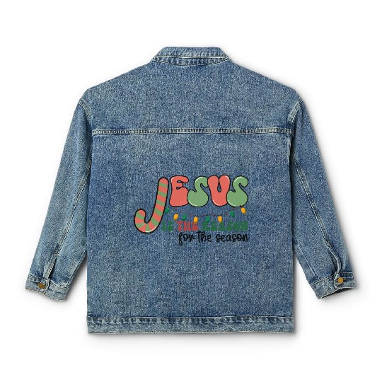 Jesus is The Reason for the Season Candy Christian Classic Women's Denim Jackets