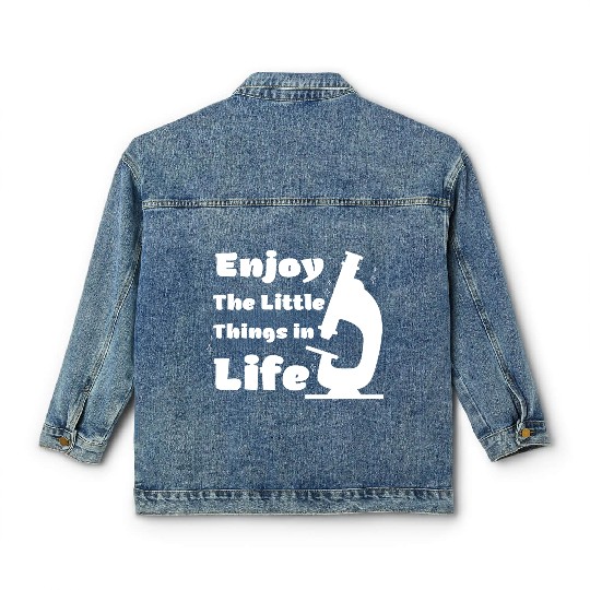 funny microscope, microbiologists biology nerd Classic Women's Denim Jackets