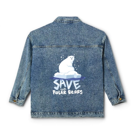 Save The Polar Bears Save Animals Classic Women's Denim Jackets