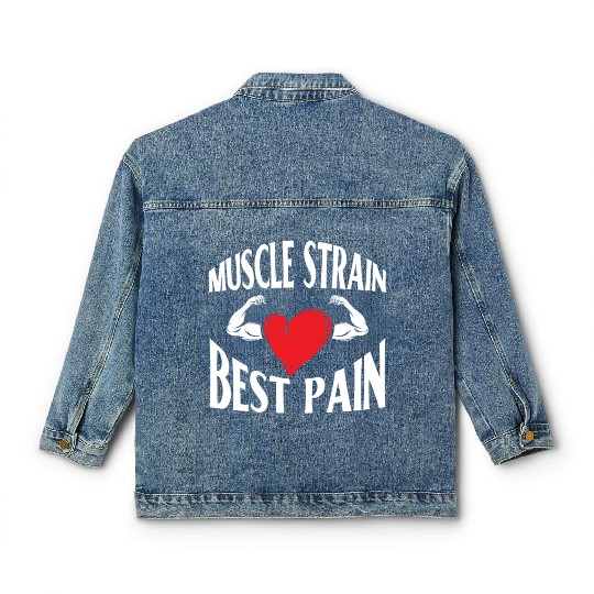 Muscle Strain Fitness Gym Pain Bodybuilding Classic Women's Denim Jackets