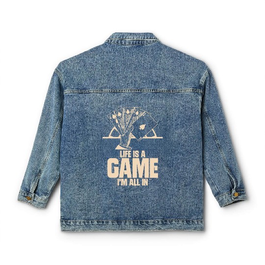 Poker Casino Poker Player Gambling Roulette Classic Women's Denim Jackets