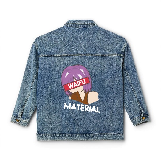 Anime Waifu Material Manga Eyes Japanese Classic Women's Denim Jackets