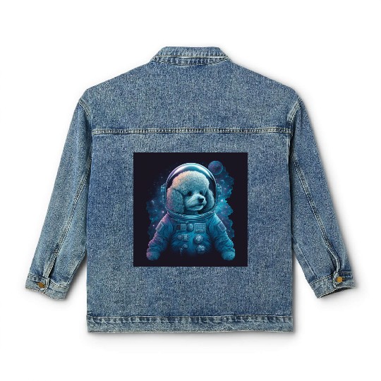 A Poodle In Space Classic Women's Denim Jackets