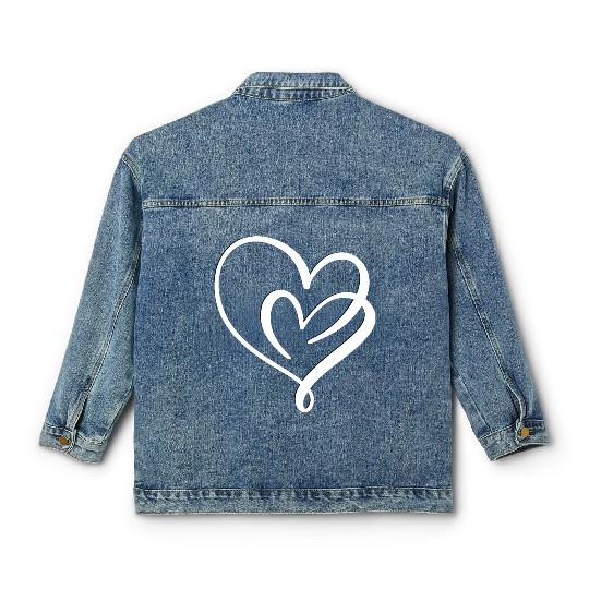 Held In My Heart White Classic Women's Denim Jackets