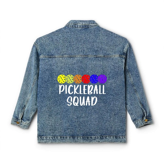 Pickleball Squad Design For Pickleball Players Classic Women's Denim Jackets