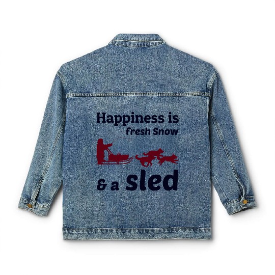 Husky Sledding Sled Dog Racing Alaskan Racers Classic Women's Denim Jackets