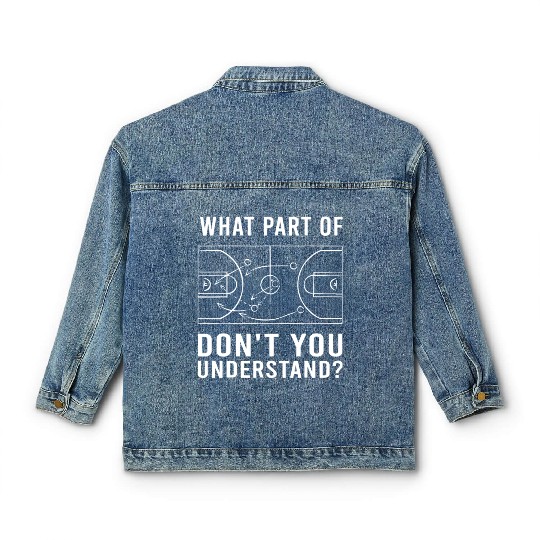 Funny Basketball Coach For Men Women Tactic Diagra Classic Women's Denim Jackets