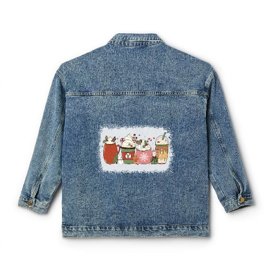 Christmas Hot Chocolate Peppermint Mocha Classic Women's Denim Jackets