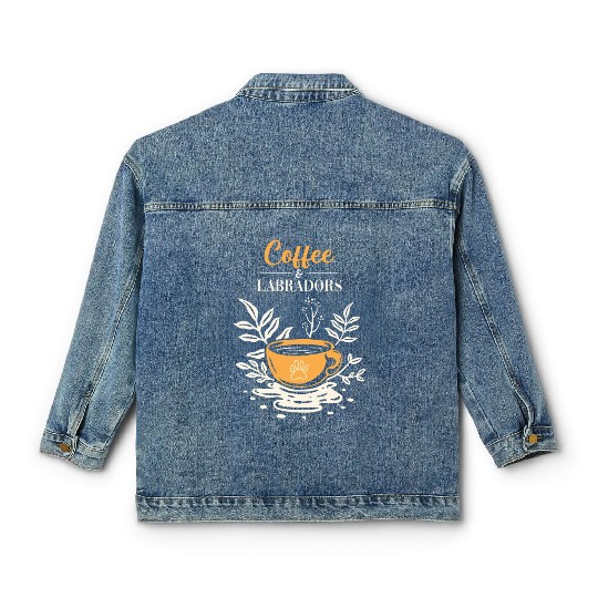 Labrador Retriever Coffee And Labradors Classic Women's Denim Jackets