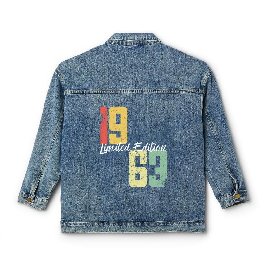 60 Years Vintage 1963 Retro 60th Birthday Classic Women's Denim Jackets