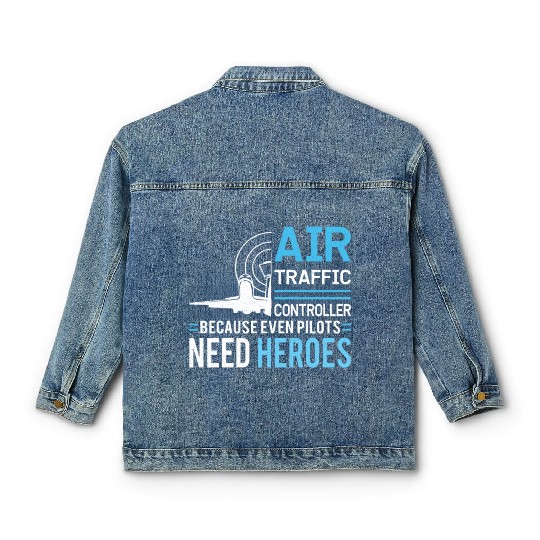 Air Traffic Controller Aircraft Flight Service Classic Women's Denim Jackets
