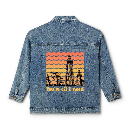 oilfield worker gift - funny oilfield worker Classic Women's Denim Jackets