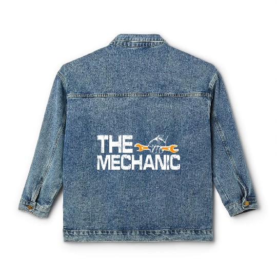 Dad Car Guy Garage Father's Day Funny Car Mechanic Classic Women's Denim Jackets